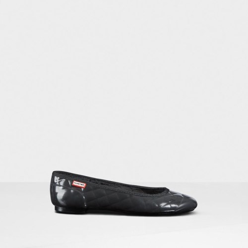 Hunter Original Gloss Quilted Flats (V384O) Ireland